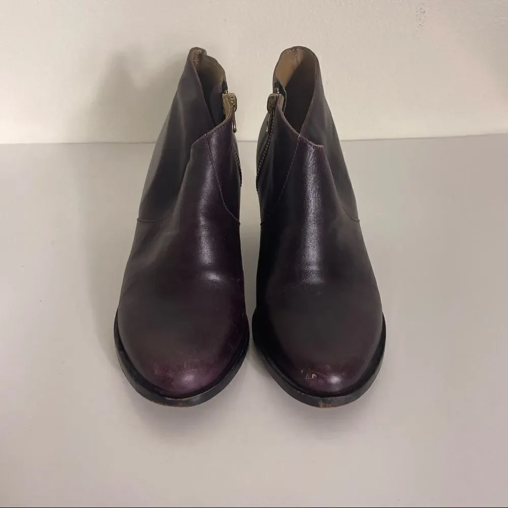 Fortress of Inca‎ Purple Leather Heeled Booties Women’s 6